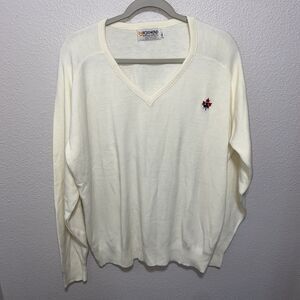 VTG Foxhead Men’s V-Neck Sweater Size XL Yellow Canadian Club